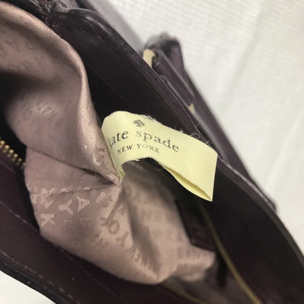 Kate Spade New York Handbag Tote / Crossbody Deep Plum Zip Top Handles and Strap